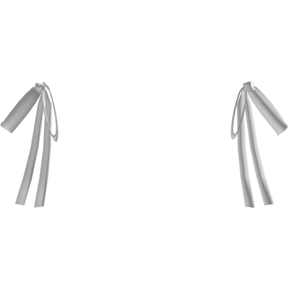 ୨୧ long pretty hair ribbons - white Roblox item
