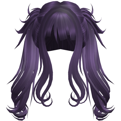Cute Swirly Long Pigtails (Purple) Roblox item