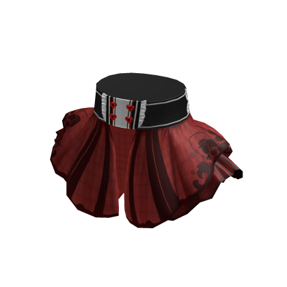 Red & Black Stripes Ruffled Party Skirt thumbnail