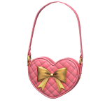 Quilted Heart Bow Purse - Pink