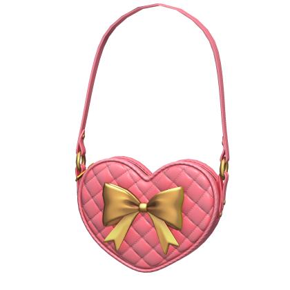 Quilted Heart Bow Purse - Pink thumbnail