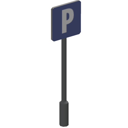 Parking Automat with Sign Lot Road