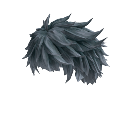 Messy, spiky neon turquoise-gray anime hair