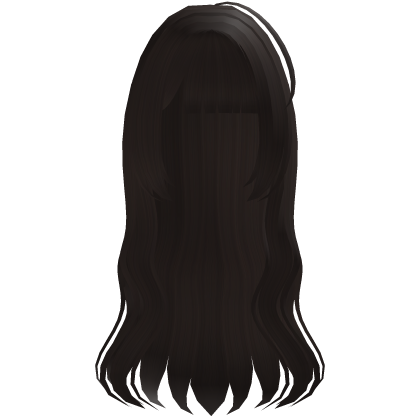 cute hime bangs wavy long hair in brown Roblox item