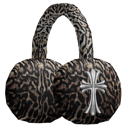 Y2K Cross Leopard Fluffy Earmuffs