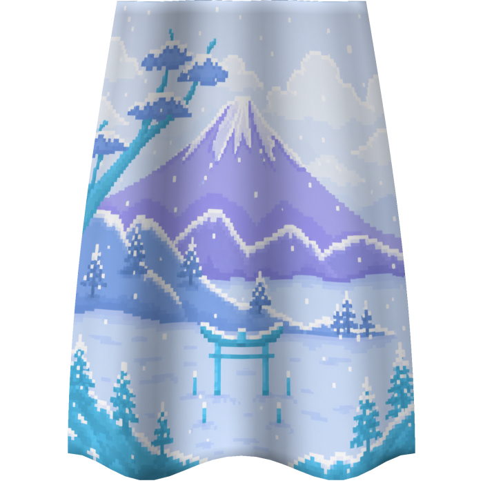 Aesthetic Snowy Japan Cape