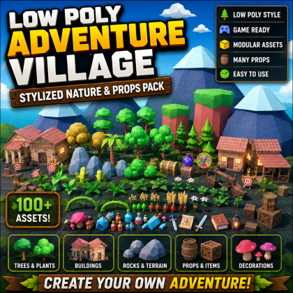 Low Poly Adventure Village: Stylized Nature 