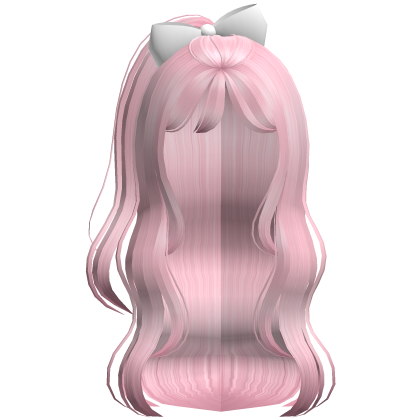 Cute Voluminous Sweetheart Bow Hair in Light Pink Roblox item