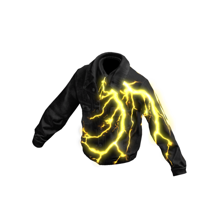 GLOWING Yellow Thunder Emissive Black Jacket