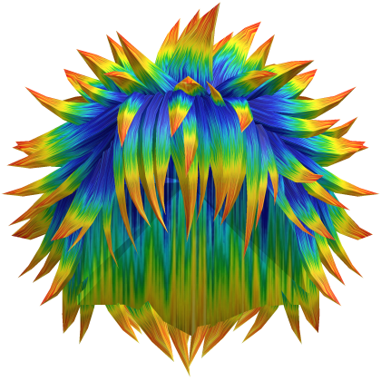 Rainbow Spiky Vkei Anime Hair 22 Roblox item
