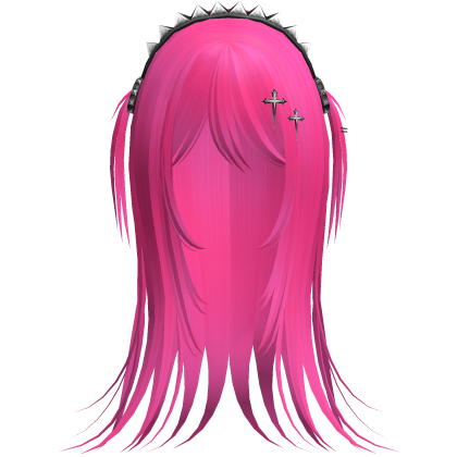 Vampire Goth Wispy Long Hair Hot Pink Roblox item