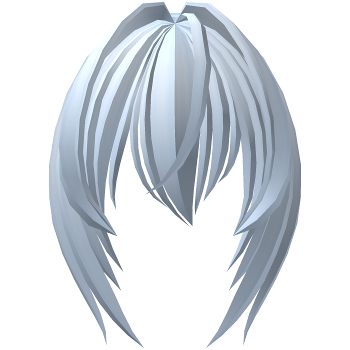long moe bangs with hair vents in pastel blue