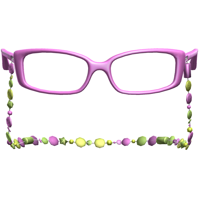 Retro Gyaru Button Beads Glasses Pink Green
