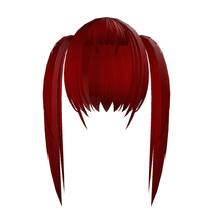 Red vampire fangs emo messy twintails Roblox item