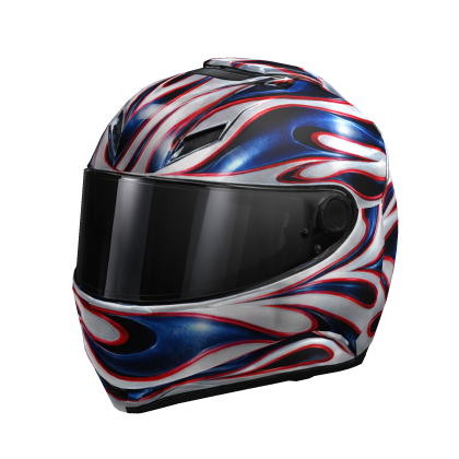 Blue & Silver Flame Motorcycle Helmet Roblox item