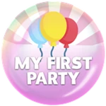 My First Party! Roblox badge thumbnail
