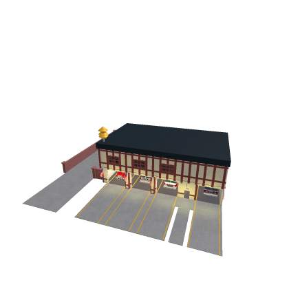Fire station with trucks