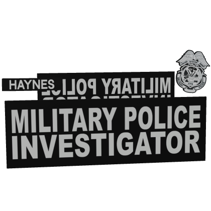 B/W US Army MP Investigator Patches (LBV)