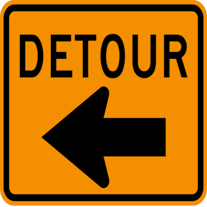 Detour Left Sign Roblox decal