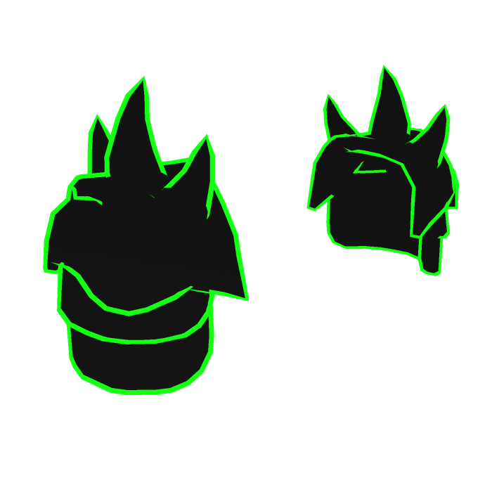 Cartoony Green Void Pauldrons