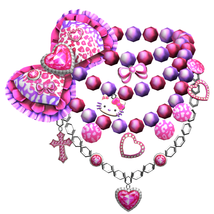 Kawaii Gyaru Leopard BowvNecklace Purple Pink