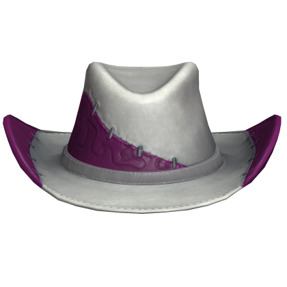 White & Pink Stitch Cowboy Hat