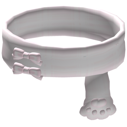 ♡ ꒰ kawaii white plaid paw scarf w bows Roblox item