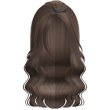 wavy summer long mermaid hair in brown Roblox item