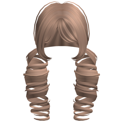 ꒰Cute Light Brown Curly Pigtails
