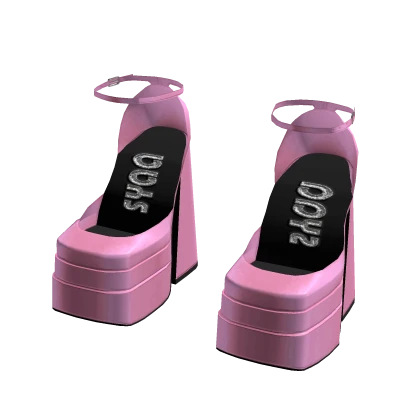 ☆ It Girl Chunky Platform Heels in Satin Baby Pink | Roblox ☆ It Girl Chunky Platform Heels in Satin Baby Pink | Roblox