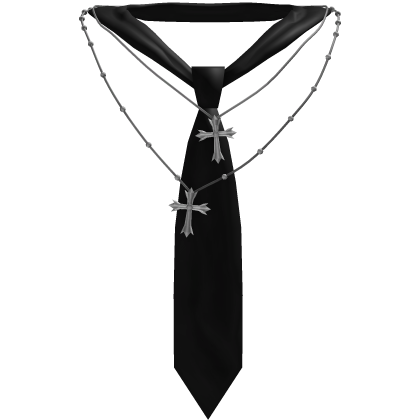 Y2k Emo Cross Tie Chains Necktie Black Roblox item