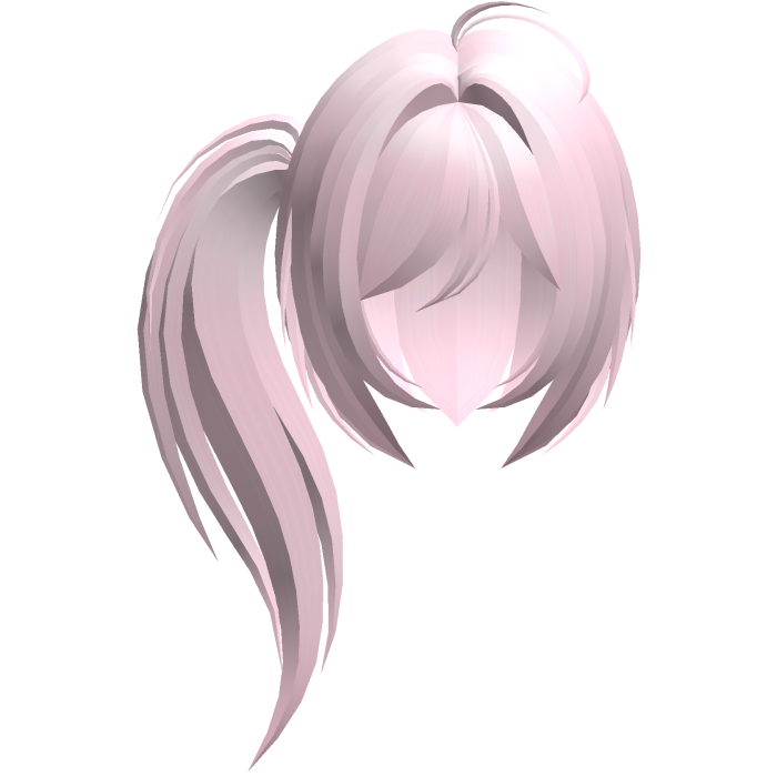 moe emo long fluffy side ponytail pink