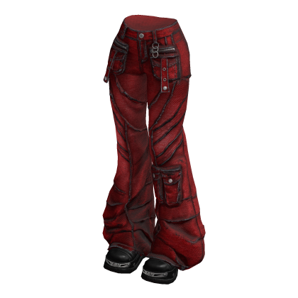 Red Y2K It-Girl Flared Denim Jeans