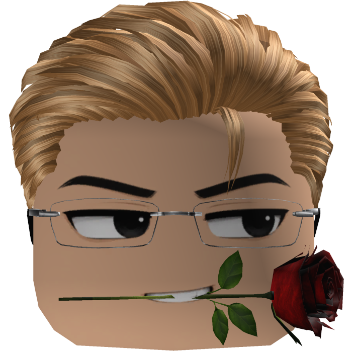 Blonde Slickback Cuteboy w/ Glasses & Rose 