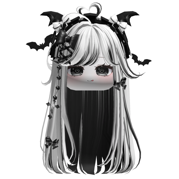 Vamp Straight  Hair w/Headband (White&Black)
