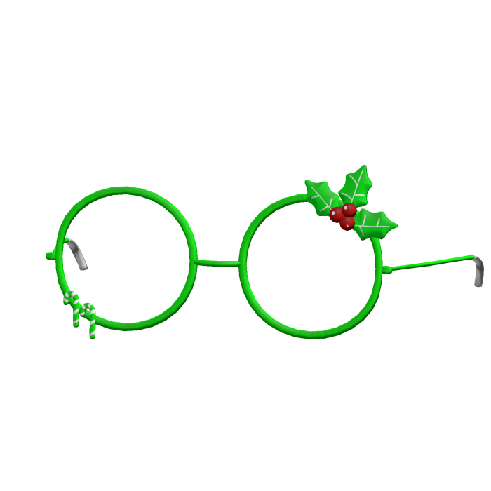 green christmas glasses