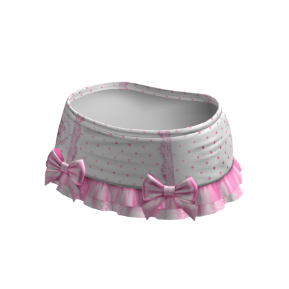 Polka Dot Ruffle Mini Skirt White Pink