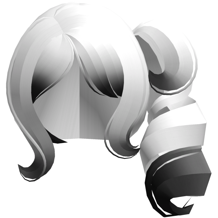 moe cutecore curly big side ponytail white black