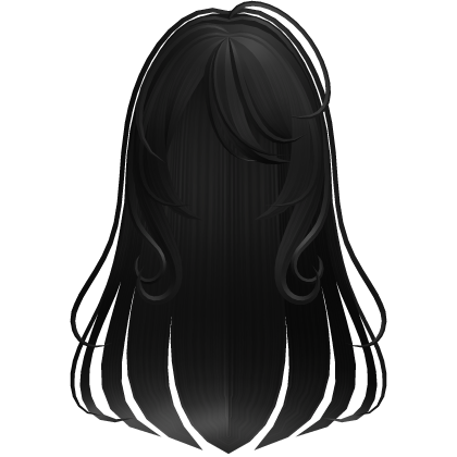 cute long wispy soft anime hair black Roblox item