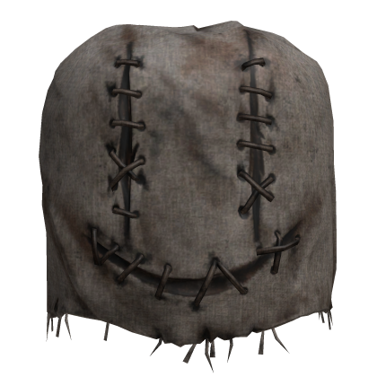 Scary Dirty Stitched Smiling Scarecrow Sack Mask