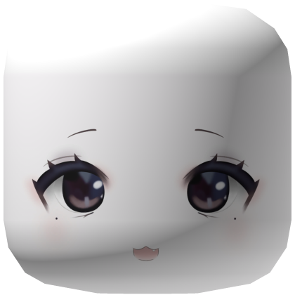 ୨୧ cutecore kawaii anime chibi face mask - white Roblox item