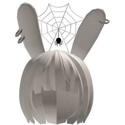 Cabelo curto branco teia de aranha bunny fofa girl Roblox item