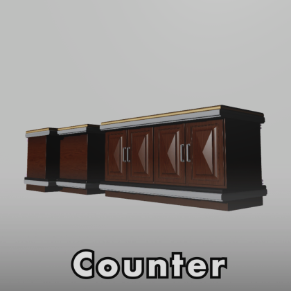Rustic Wooden Tavern Bar -  PBR Model
