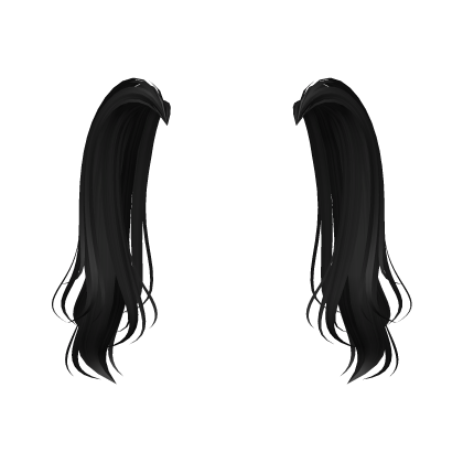 Messy Summer Pigtails in Black Roblox item