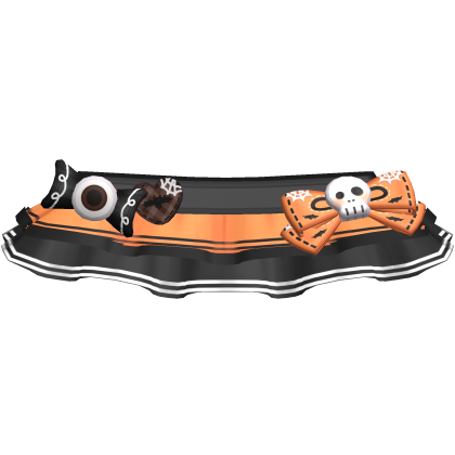 Orange Halloween Skull Bow Mini Skirt