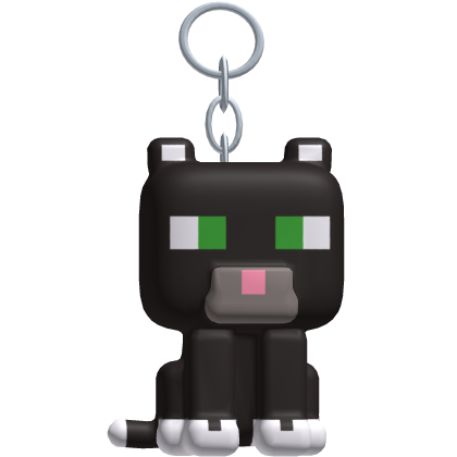 Pixel Black Cat Keychain