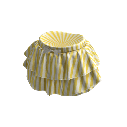 ✨ Coquette Yellow Striped Ruffle Shorts