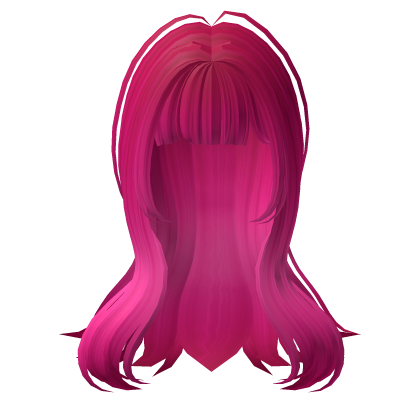Cute Long Layered Hime Bangs Hair - Hot Pink Roblox item