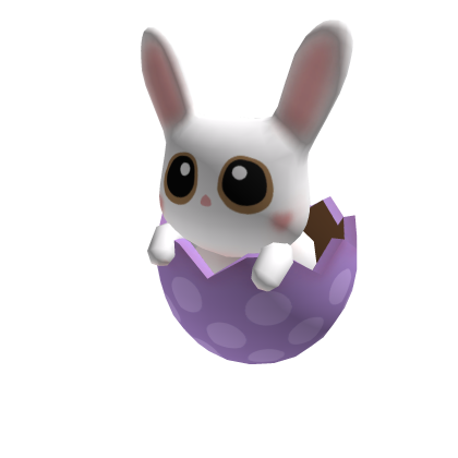 Purple Polka Dots Easter Egg With Cute Bunny thumbnail