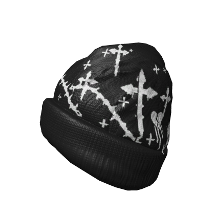 Black Gothic Cross Beanie